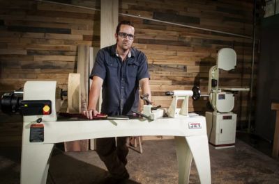 Image showing  14 in. x 40 in. Variable Speed Benchtop Wood Lathe Machine