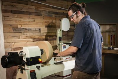 Image showing 5 th JET 14 in. x 40 in. Variable Speed Benchtop Wood Lathe Machine