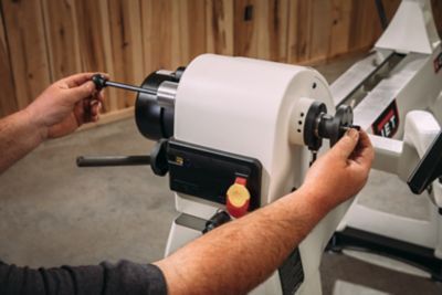 Image showing  14 in. x 40 in. Wood Lathe Machine with Legs