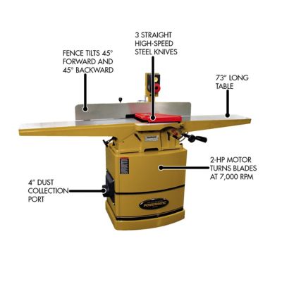 Image showing  8 in. Jointer, 2 HP, 1 Ph, 230V