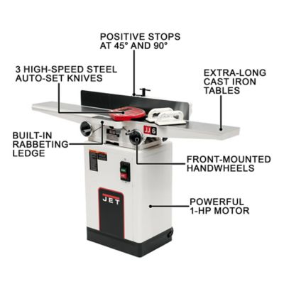 Image showing 6 th JET 6 in. Deluxe Jointer with QS Knives