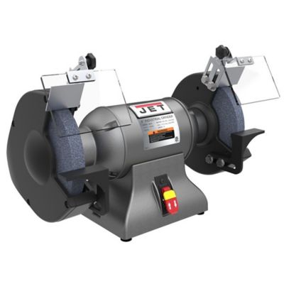 JET 8 in. Industrial Bench Grinder, 5/8 in. Shaft Diameter, 3,600 RPM Wheel Speed, 115V, 21 in. x 13-3/4 in. x 14 in.