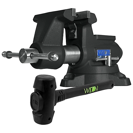 Wilton 5 in. Cast-Iron Special Edition Black Pro Mechanic's Vise with Free 2lb. BASH Dead Blow Hammer