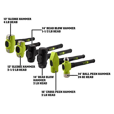 Image showing  Rubber Handle B.A.S.H Master Hammer Kit, 6 pc.