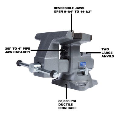 Image showing 7 th Wilton 8 in. Reversible Bench Vise, 360 deg. Swivel Base