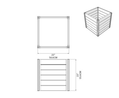 Image showing  5 cu. ft. PVC Urbana Cube Planter, 22 in.