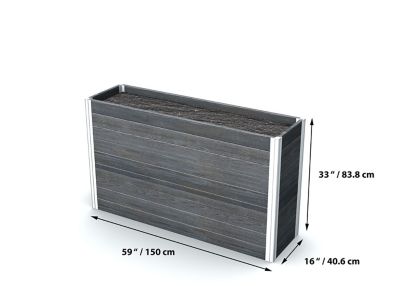 Image showing  14.4 cu. ft. PVC Urbana Large Parklette Planter, 16 in. x 56 in. x 33 in.