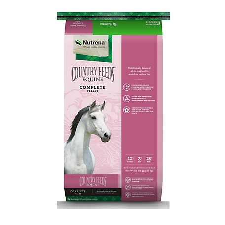 Nutrena Country Feeds 12% Complete Equine Pellet Horse Feed, 50 lb.