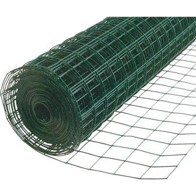 Image showing  50 ft. x 72 in. 14 Gauge PVC-Coated Welded Wire Fence with 2 x 4in. Mesh, Green