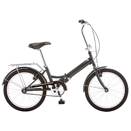 Schwinn Unisex 20 in. Hinge Folding Bicycle, 1 Speed, Gray