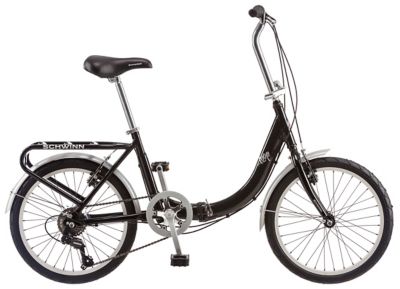 Schwinn Unisex 20 in. Loop Folding Bicycle, 7 Speed, Black