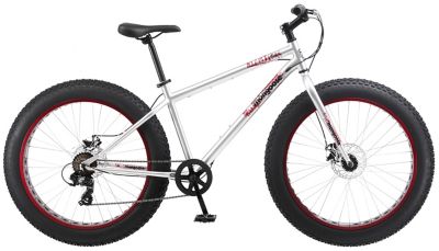 Mongoose Unisex 26 in. Malus Fat Tire Mountain Bicycle, 7 Speed, Silver