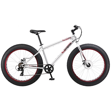 Mongoose Unisex 26 in. Malus Fat Tire Mountain Bicycle, 7 Speed, Silver