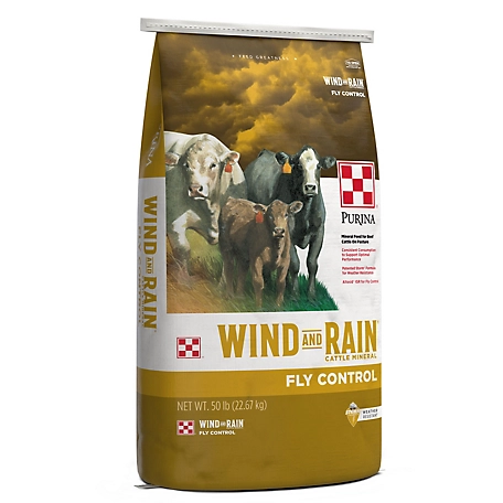 Purina Wind and Rain Storm Summer Season 6 Beef Cattle Mineral with Altosid IGR for Horn Fly Control, 50 lb. Bag