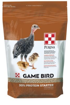 Purina 30% Protein Starter Crumbles Game Bird Feed, 10 lb.