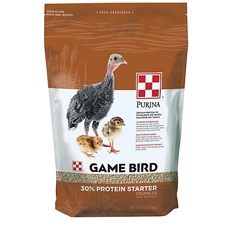 Purina 30% Protein Starter Crumbles Game Bird Feed, 10 lb.