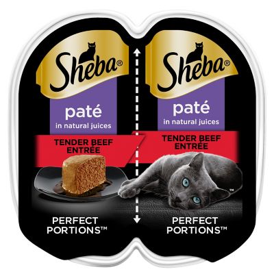 Sheba Perfect Portions Wet Cat Food Pate Tender Beef, 2.6 oz. 2 pk.