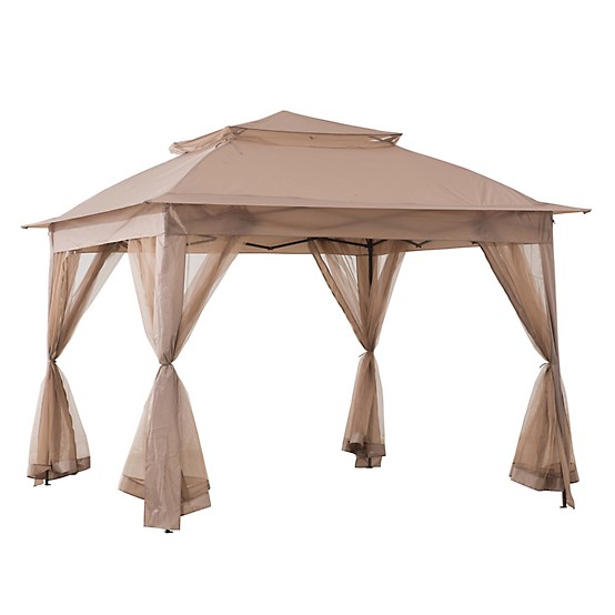 Sunjoy 11 ft. x 11 ft. 2-Tone Pop-Up Portable Steel Patio Sunjoy 11 ft. x 11 ft. 2-Tone Pop-Up Portable Steel Patio