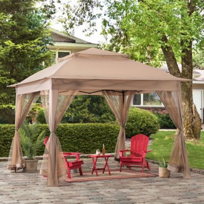 Image showing  11 ft. x 11 ft. 2-Tone Pop-Up Portable Steel Patio Gazebo