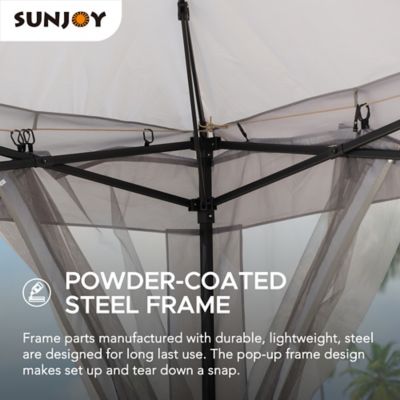 Image showing  11 ft. x 11 ft. 2-Tone Pop-Up Portable Steel Patio Gazebo