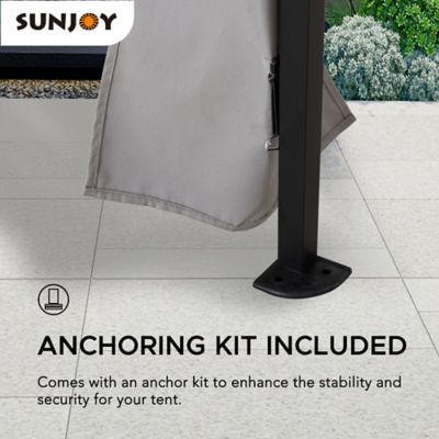 Image showing  11 ft. x 11 ft. 2-Tone Pop-Up Portable Steel Patio Gazebo
