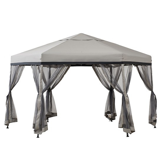 Sunjoy 11 ft. x 11 ft. Outdoor Portable Hexagon Steel Frame Sunjoy 11 ft. x 11 ft. Outdoor Portable Hexagon Steel Frame