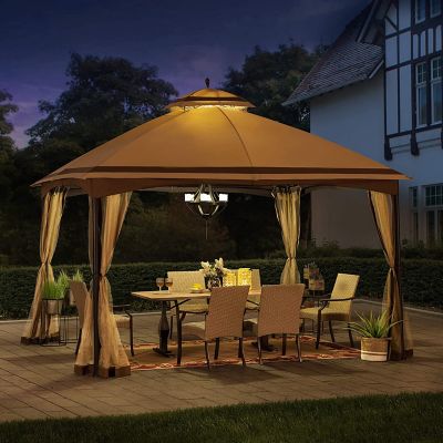 Image showing  10.5 ft. x 13 ft. 2-Tier Steel Patio Gazebo