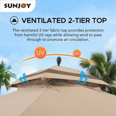 Image showing  10.5 ft. x 13 ft. 2-Tier Steel Patio Gazebo