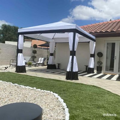 Image showing  10 ft. x 10 ft. Steel Patio Gazebo, Black/White