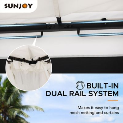 Image showing  10 ft. x 10 ft. Steel Patio Gazebo, Black/White