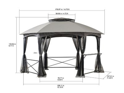 Image showing  11 ft. x 14 ft. Canton Dome Gazebo
