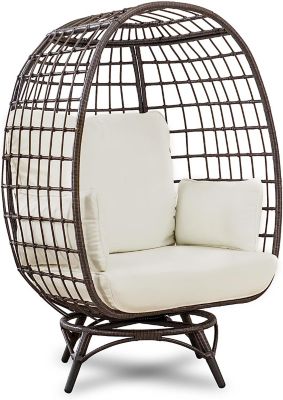Sunjoy Zita Swivel Egg Chair, Brown