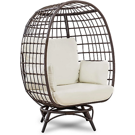 Sunjoy Zita Swivel Egg Chair, Brown