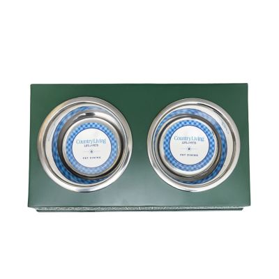 Image showing  2 qt. Southern Style Punch Elevated Metal Double Diner Pet Bowl Set