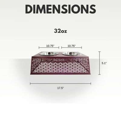 Image showing  2 qt. Southern Style Punch Elevated Metal Double Diner Pet Bowl Set