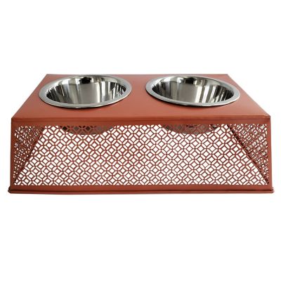 JMP Southern Style Punch Elevated Metal Pet Bowls, 4 Cups, 2-Bowls