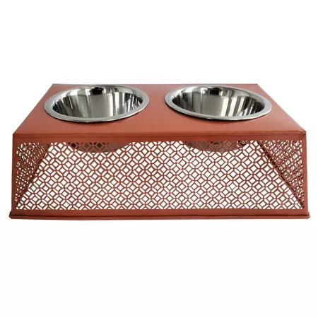 Country Living Southern Style Raised Metal Pet Bowls 4 Cups 2 Bowls Elevated Bowls