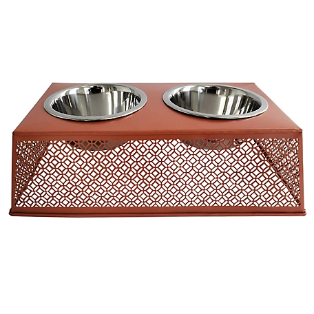 JMP Southern Style Punch Elevated Metal Pet Bowls, 4 Cups, 2-Bowls
