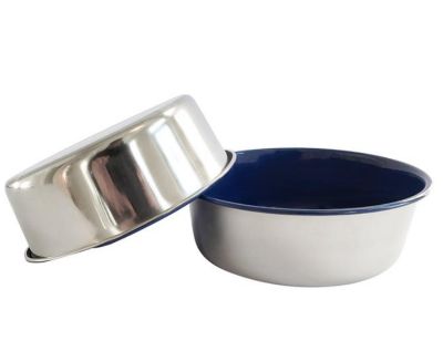 Image showing  Colored Dishwasher Safe Stainless Steel Heavy Dog Bowls, 2 Bowls