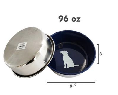 Image showing  Colored Dishwasher Safe Stainless Steel Heavy Dog Bowls, 2 Bowls