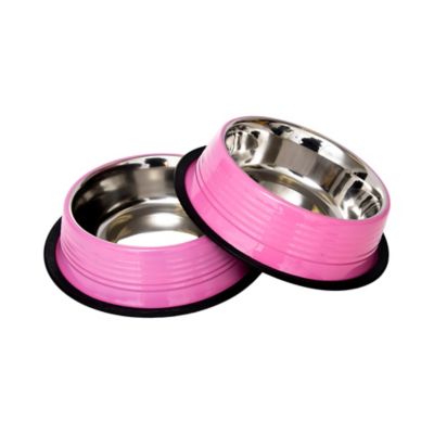 Image showing  Ribbed No-Tip Non-Skid Pet Bowls, 2 ct.