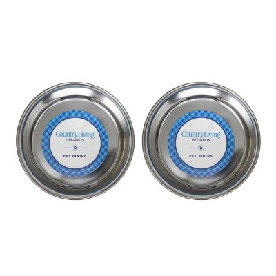 Image showing  Eco-Friendly Farmhouse Style Stainless Steel Dog Bowl, 2 ct.
