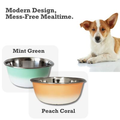 Image showing 7 th JoJo Modern Pets Deep Dishwasher Safe Durobolz Dog Bowl with Rubber Bottom Set, 2 ct.