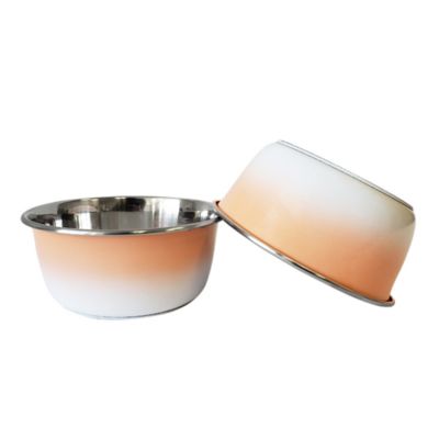 JMP Deep Dishwasher Safe Durobolz Dog Bowl with Rubber Bottom Set, 2-Bowls