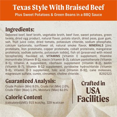 Image showing  Slow Cooked BBQ Texas Style with Braised Beef Wet Dog Food, 12.7 oz.