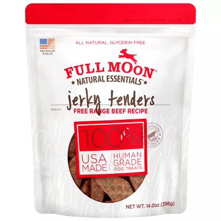 Full Moon Essentials Beef Jerky Tenders Dog Treats 14 oz. Dog Jerky Treats