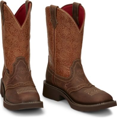 Image showing 5 th Justin Women's Starlina Tan Wide Square Toe, 11 in.