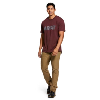 Image showing  Men's Rebar Cotton Strong Block Logo Short -Sleeve Work T-Shirt