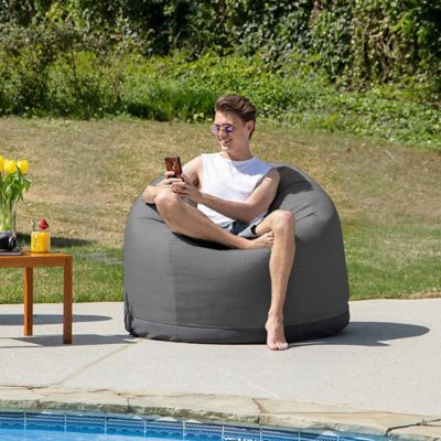 Image showing  Palmetto Round Outdoor Bean Bag Chair, Slate