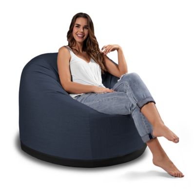 Image showing  Palmetto Round Outdoor Bean Bag Chair, Indigo